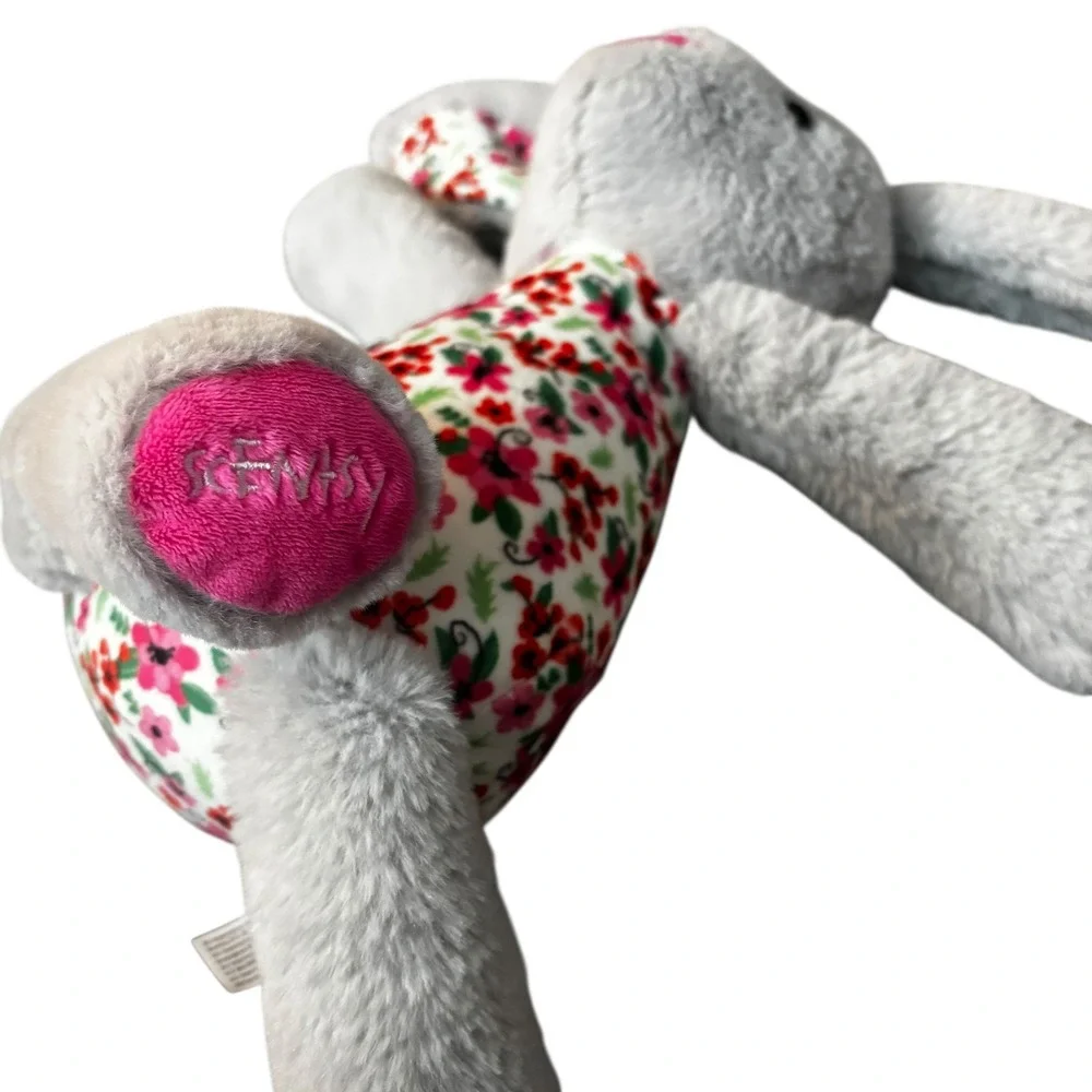 Scentsy Buddy Rosaline‎ Bunny Gray Rabbit Plush Stuffed Animal Floral Baby Girl